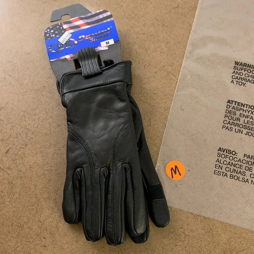 First Manufacturing Women's Size Medium Black Leather Gel Palm Gloves New FI114